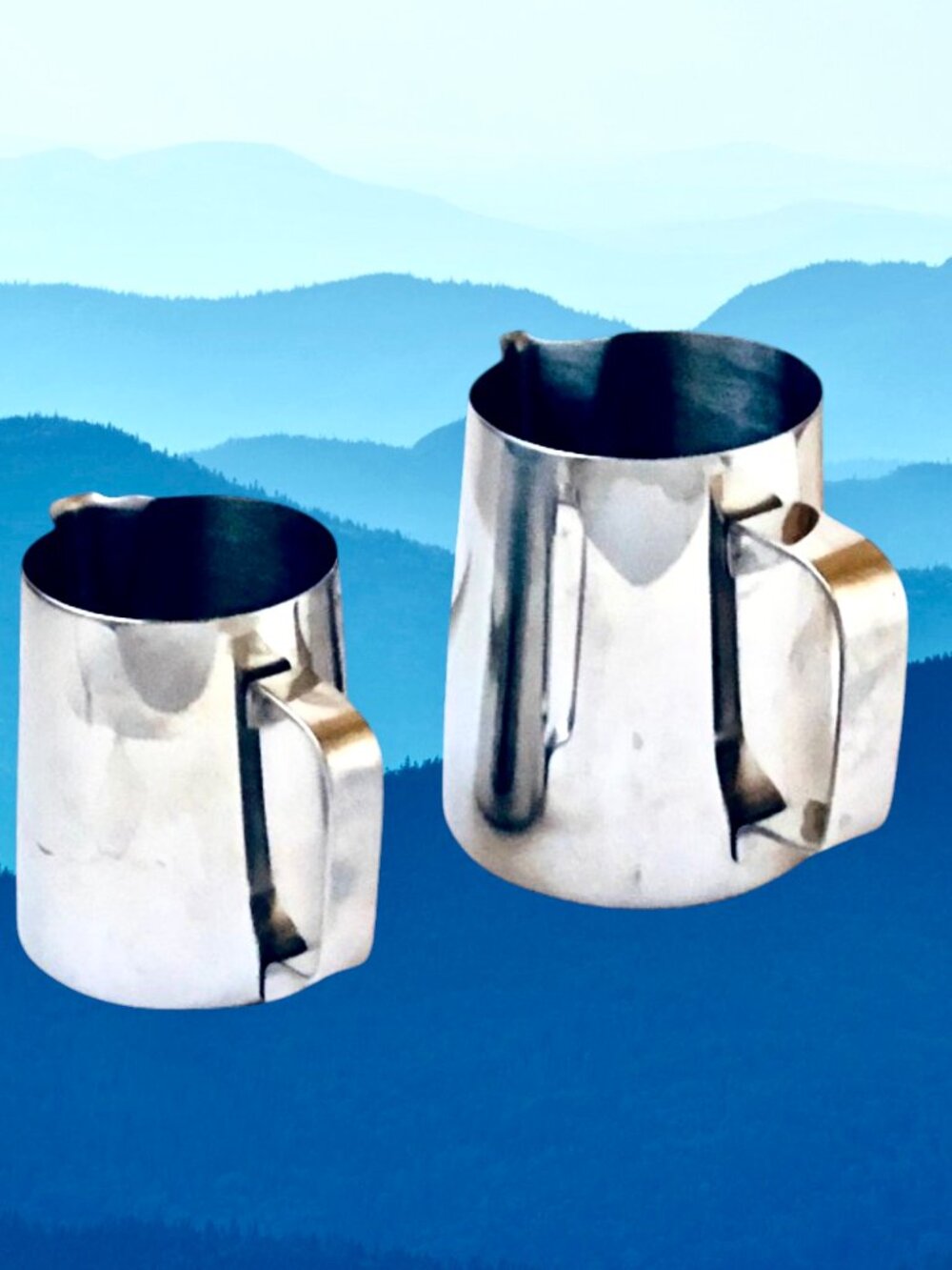 Acier Creamer Pitcher 80/10 Stainless Steel Lot of 2 Different Sizes